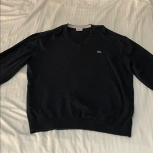 Black Lacoste V-Neck Sweater